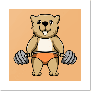 cute otter workout Posters and Art